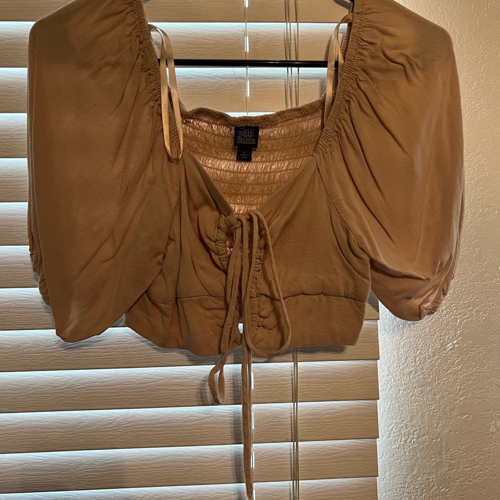 Wild Fable Tan Puff Sleeve Blouse